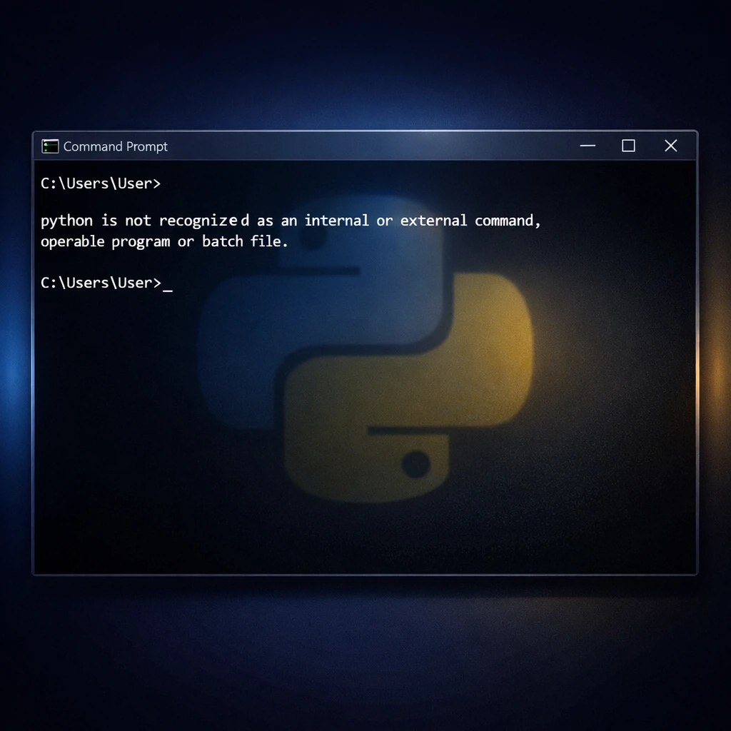 خطای python is not recognized در CMD ویندوز هنگام نصب پایتون و اجرای دستور python بعد از نصب Python در ویندوز