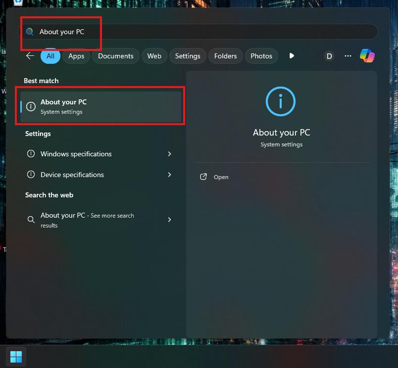 بررسی گزینه System type در بخش About your PC برای تشخیص ۳۲ بیتی یا ۶۴ بیتی بودن ویندوز قبل از دانلود و نصب Python از python.org